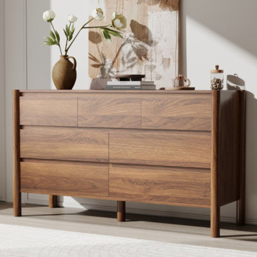 Ebern Designs 51.1" W 7 Drawer Dresser, Wood Chest Of Drawers For Bedroom, Living Room & Reviews | Wayfair