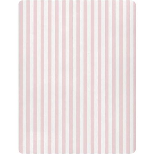Pfrewn Crib Sheets for Boys Girls Pink Pastel Stripe Fitted Crib Sheet Fits Standard Crib Mattress Pads Stretch Soft Toddler Baby Sheet, 52x28x9IN
