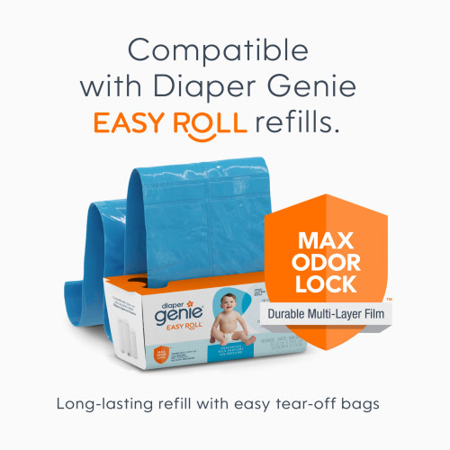 Signature Diaper Pail Gift Set with 48 Refill Bags - White