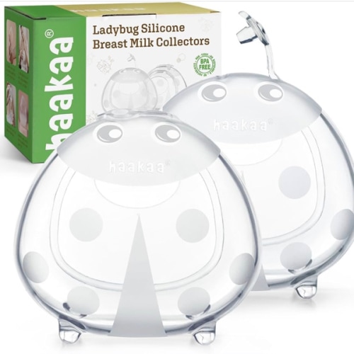 haakaa Ladybug Breast Milk Collector Milk Catchers 2.5oz/75ml,2PCS | Passive Breastmilk Collector, Catches Letdown & Leaks, Fits in Nursing Bra, One-Piece Easy-Clean Design, Premium Silicone