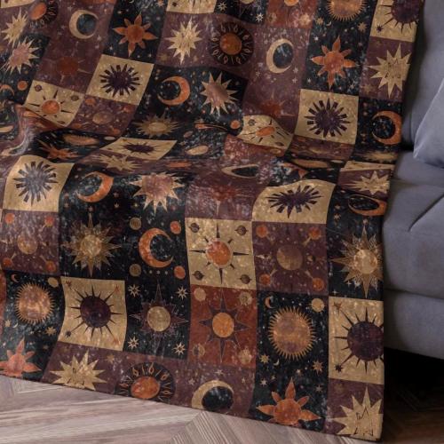 Whimsigoth Decor 90s Celestial Crushed Velvet Throw Blanket Couch Fairy Grunge Fall Cozy Gothic Bedding Witchy Stuff Witchcore Cottagegoth