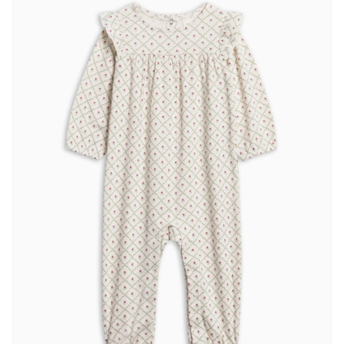Organic Rose Ruffle Sleeve Romper