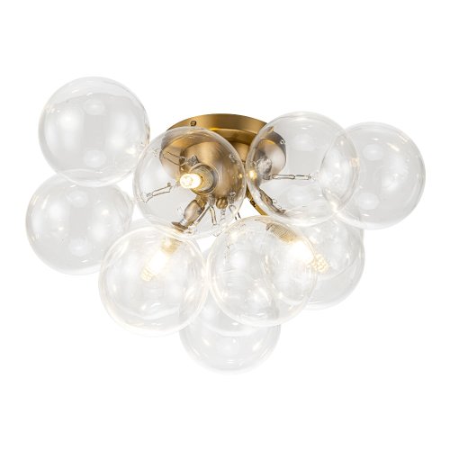 Zicbol 18.1-in Brushed Gold Indoor 3 -Light Semi-flush Mount Light with Clear Glass