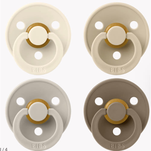 BIBS pacifier 4-Pack - Ivory, Sand, Vanilla, Dark Oak