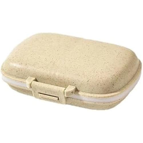 Amazon.com: 1Pcs Wheat Straw Pill Box, Portable Travel Medicine Storage Container | compact divided pill case, seal‑proof design for daily medicine storage while traveling. : Industrial & Scientific