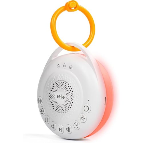 Zello | Portable Pro White Noise Machine | 30 Sounds | Red Light Sleep Aid | 3 Night Light Levels | Sleep Timer | 20 Hours Battery Life | USB Rechargeable | Baby Sleep Aid | Sleep Sound Machine