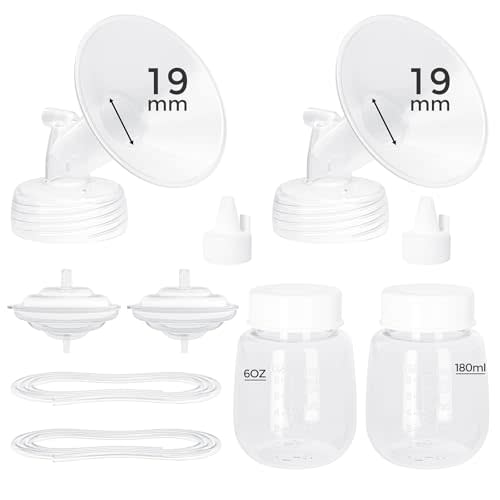 Paruu Pump Parts Compatible with Spectra S1/S2/9 Plus, Not Original Accessories, Full Set Replacements Include 19mm Flanges, Valves, Backflow Protectors (Duckbills Included), Tubings and Bottles