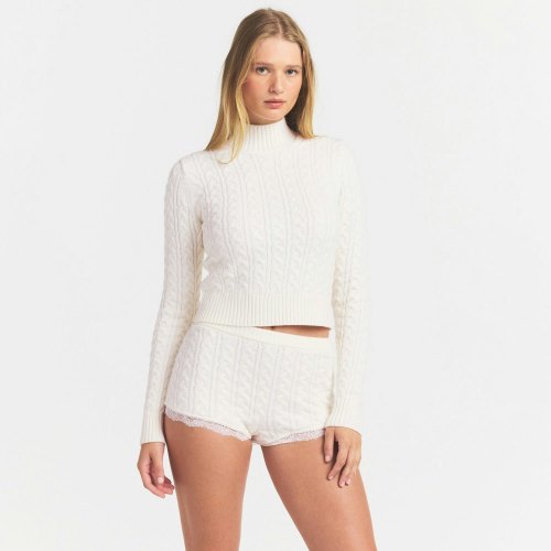 SWEATER KNIT CABLE TURTLENECK | IVORY | SKIMS