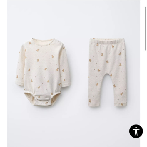 BEAR BODYSUIT AND LEGGINGS SET - Ecru / Marl | ZARA United States