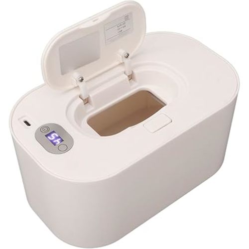 Wet Wipe Warmer Large Capacity with LED Screen Portable Temperature Adjustable Heating Wipes Dispenser for Baby Care