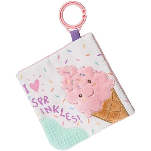 Sweet Soothie Crinkle Teether Toy with Baby Paper and Squeaker, 6 x 6-Inches, Sprinkles Ice Cream