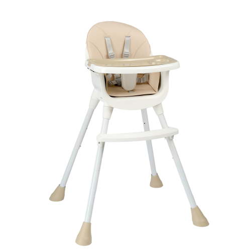 Zimtown Baby High Chair, 3 in 1 Convertible High Chairs for Babies and Toddlers, Toddler Feeding Chair with 5-Point Safety Harness, Adjustable Height & Dining Tray, Beige