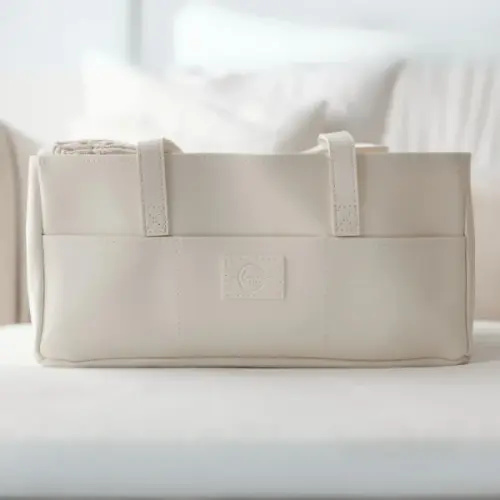 Nappy Caddy Vegan Leather- Snow- Large | Itti - Boutique Baby, Toddler and Eco Shop