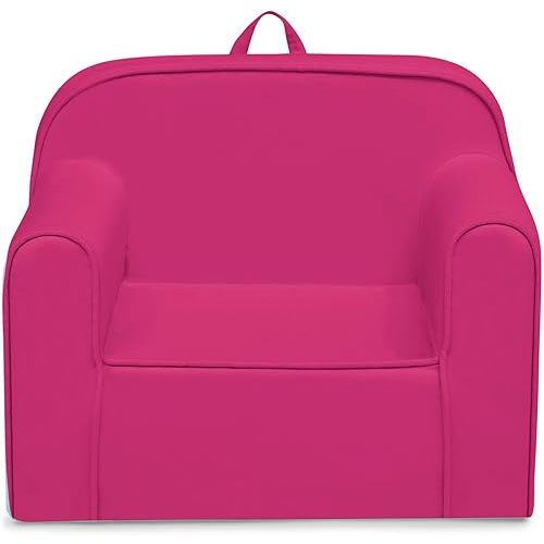 Delta Children Cozee Chair -Foam Kids Chair for Ages 18 Months and Up, Hot Pink