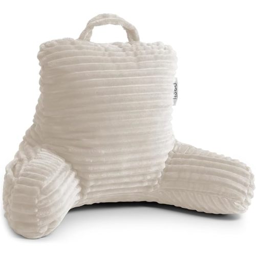 Reading Pillow for Kids & Teens with Shredded Memory Foam, Luxe Cut Plush Backrest Pillows for Reading and Gaming, for use on Couch, Bed, Floor, Adjustable Support with Washable Cover Linen