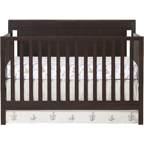 Oxford Baby Lazio 4-in-1 Convertible Baby Crib, Espresso Brown, GreenGuard Gold Certified