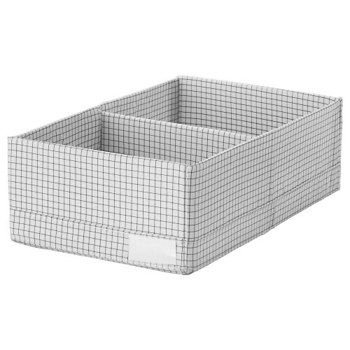 STUK Box with compartments, white/gray, 7 ¾x13 ½x4" - IKEA