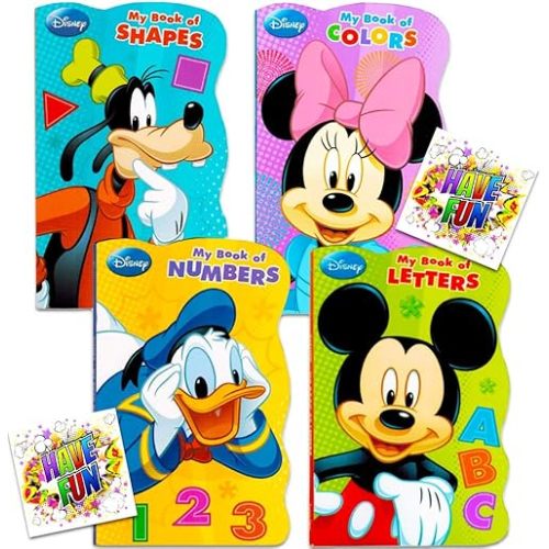 Disney Mickey Mouse My First Books -- Set of 4 Shaped Disney Mickey Mouse Board Books for Toddlers Kids