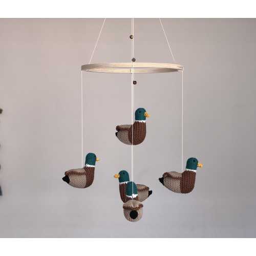 Ducks nursery baby mobile - handcrafted crib decoration for little one's