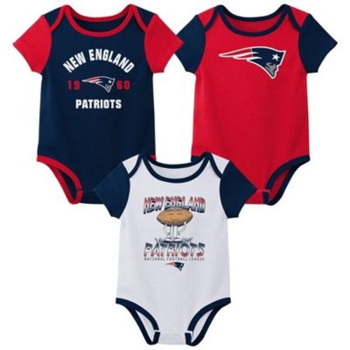 NFL New England Patriots White Newest Fan 3pk Bodysuit - 12M
