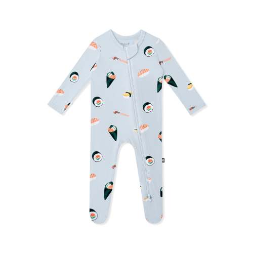 Zippered Footie in Ice Sushi