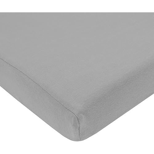 TL Care 100% Natural Cotton Jersey Knit Mini Crib Sheet Gray 24" x 38"