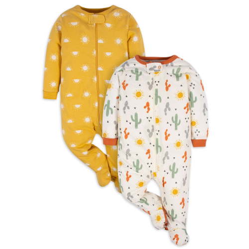 Gerber Baby Gender Neutral Sleep 'n Play Footed Pajamas, 2-Pack, 0/3 Months - 6/9 Months