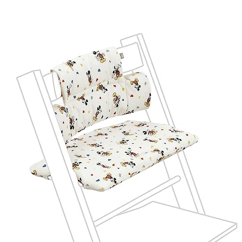 Stokke Tripp Trapp Classic Cushion, Mickey Celebration - Pair with Tripp Trapp Chair & High Chair for Support and Comfort - Machine Washable - Fits All Tripp Trapp Chairs