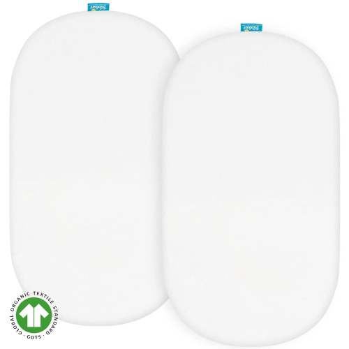 Bassinet Sheets - Fit Baby Trend Lil Snooze Deluxe III for Twins Bassinet, 2 Pack, 100% Organic Cotton