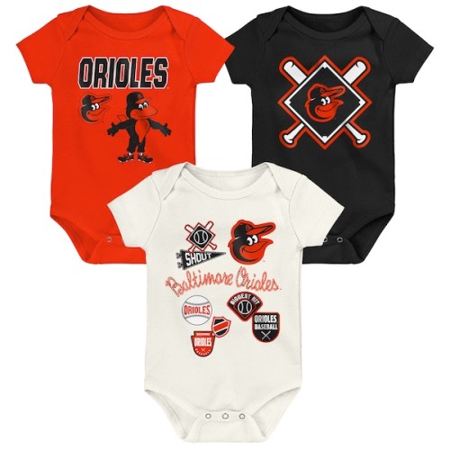 Newborn Baltimore Orioles Outerstuff Home Plate 3-Piece Creeper Set