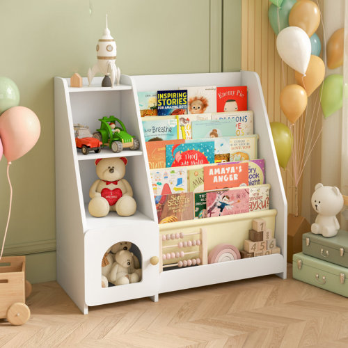 Latitude Run® Chitara 5-Tier Book Display Bookcase Bookshelf with Storage Organizer & Reviews | Wayfair