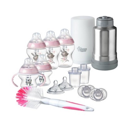 Tommee Tippee Closer to Nature Newborn Baby Bottle Gift Set - Pink