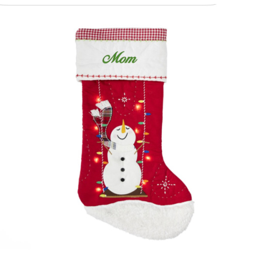 Snowman light up Quilted Christmas Stocking Collection