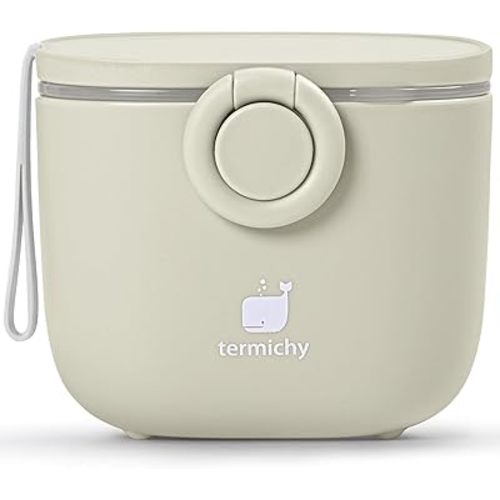 Termichy Baby Formula Dispenser, Portable Milk Powder Dispenser Container with Carry Handle and Scoop for Travel Outdoor Activities with Baby Infant, 8.8OZ, 0.55LB, 250g, 500ml(Full Khaki)