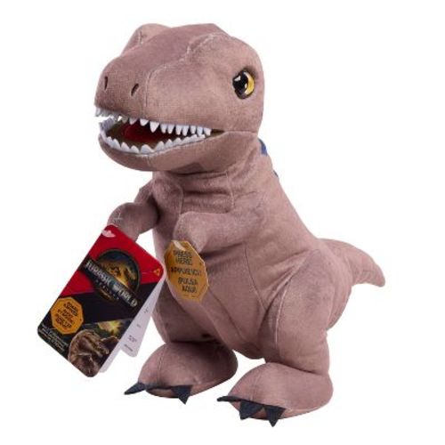 Jurassic World Roarin' T‑Rex Plush Interactive Plush Dinosaur Toy, 10.5″ Roaring T-Rex Stuffed Animal