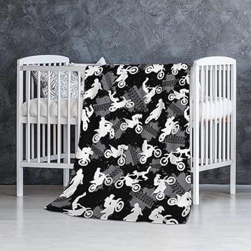 Motorcycles Dirt Bike Baby Blanket Gifts Super Soft Swaddle Newborn Cozy Baby Receiving Blanket Stroller Throw Blanket for Crib 40x30 in for Puppy