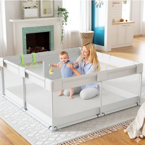 Baby Playpen, 47x47in Small Play Pen,Toddler Playpen for Apartment,Play Yard,Activity Fence, Extra Large Baby Playard