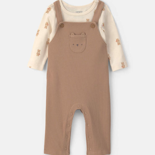 Baby 2-Piece Bear Long-Sleeve Overall Set - Brown | Carter’s Oshkosh Canada