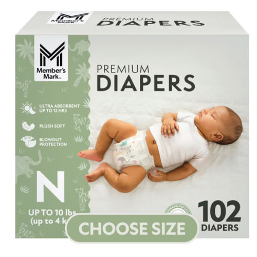 Member's Mark Premium Baby Diapers, Sizes Newborn - 8 - Samsclub.com