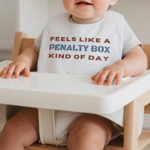 Funny Hockey Baby Bib Penalty Box Hockey Baby Shower Gift Sports theme game day baby outfit for hockey player gift for mom and dad