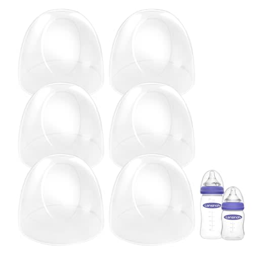Baby Bottle Cap Compatible with Lansinoh Baby Bottles, Soft & Safe Bottle Lid, 6 Count