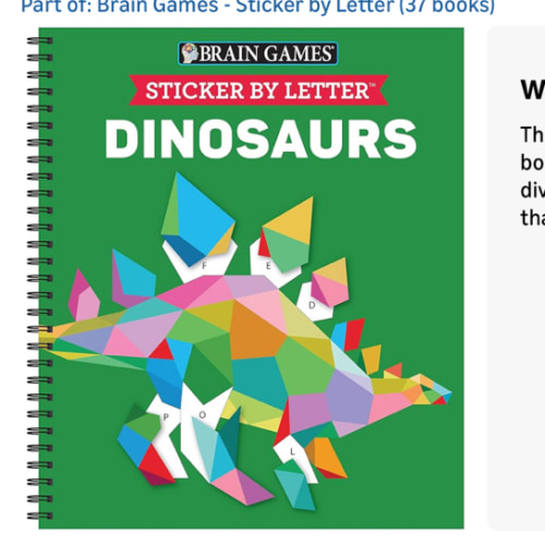 Brain Games - Sticker by Letter: Dinosaurs (Sticker Puzzles - Kids Activity Book)