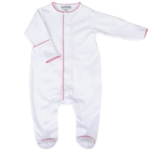 White and Red Basics Footie