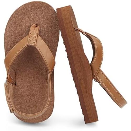 INMINPIN Toddler Boys Girls Flip Flops Comfortable Cushion Mat Summer Beach Pool Sandals Little Kids Non Slip Slide Sandal with Backstrap