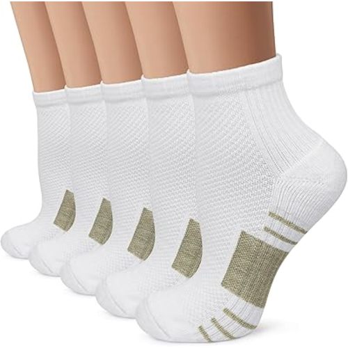 Iseasoo Copper Ankle Compression Socks - Low Cut Arch Support Socks for Men & Women, Running, Nurses, Plantar Fasciitis Socks