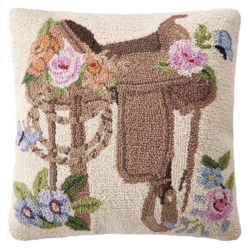 Floral Saddle Hooked Pillow