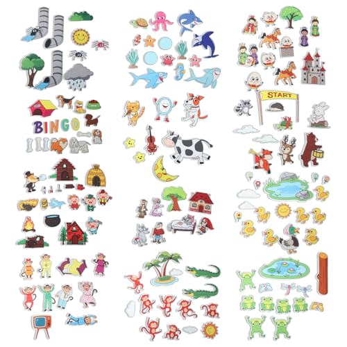 12 Set Felt Board Stories Pieces Set Felt Animals Bible Fairy Tales for Preschool Animals Figures Flannel Board Stories for Toddlers Preschool Kindergarten Storytelling (Fairy Tales)