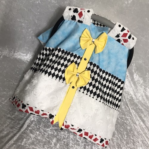 Alice in wonderland inspired infant car seat canopy/breast-feeding cover