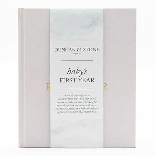 Baby First Year Book - Heirloom Keepsake Baby Memory Book to Record Important Milestones, Photos, Ultrasounds & More - Newborn Books (Lilac,112 Pages)