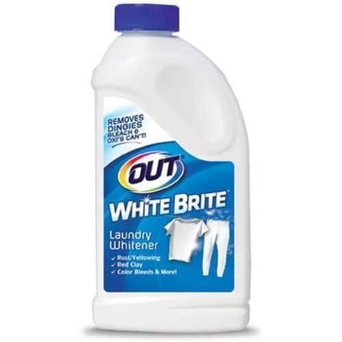 OUT White Brite Laundry Whitener Powder, Stain Remover Detergent Booster for Clothes, Removes Red Clay and Rust Stains on White Clothing and Uniforms, 28 Ounce - Pack of 2